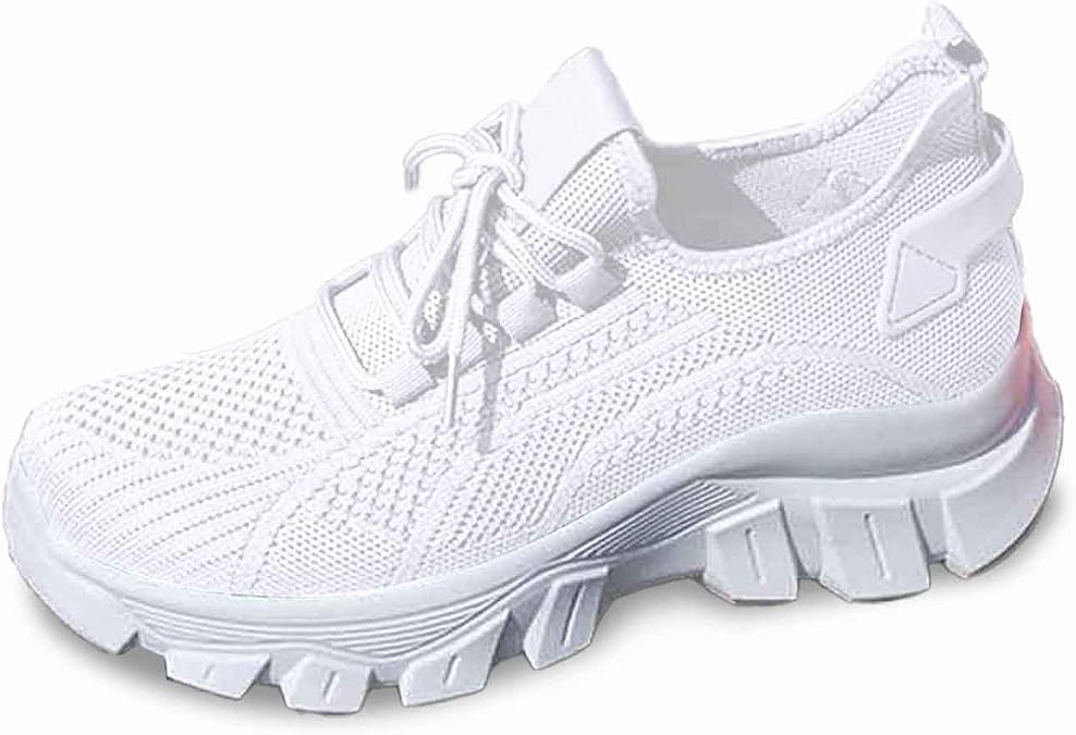 Women's Walking Shoes Non-Slip Lightweight Fashion Platform Elevator Shoes with Arch Support,Breathable Mesh Casual Tennis Sports Sneakers Outdoor Comfortable Height Increase Orthopedic Sneakers