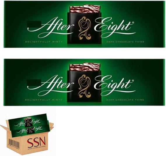 After Eight Dark Mint Chocolate Box 300g chocolate confectionery filled with peppermint-flavoured fondant by SSN Spark Systems Network (2x Box)