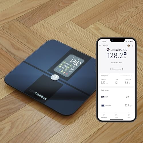 LifeCHARGE Smart Body Analyzer Scale 2 with 22 Body Composition, Track Your Health & Fitness Goals with Precision,
