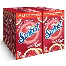 Singles to go Drink Mix Packets, Blood Orange, 6-Count Box Powdered Drink Packets with Vitamin C, 72 Total Powder Sticks