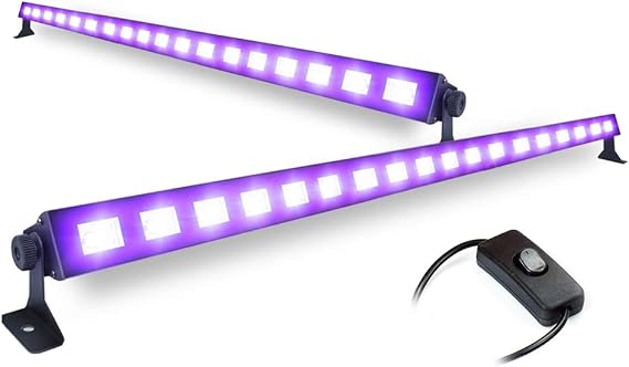 Beamz BUV183 UV Blacklight Bar Pair, LED DJ Light Bars for Nightclub, Stage, Party and Event Professional Lighting Equipment Setup [Energy Class A]
