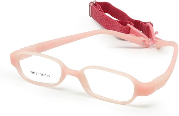 Boys Girls Optical Glasses & Strap Size 38/14 No Screw, Bendable Durable Babies Eyeglasses
