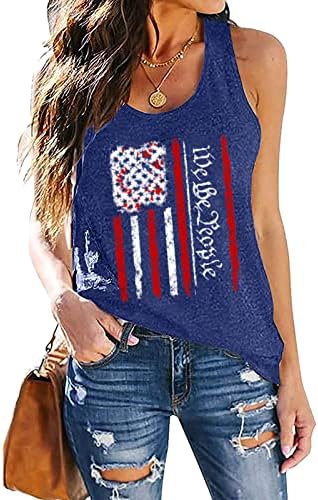 KIMSOONG American Flag Tank Top for Women We The People Graphic Tee 4th of July Patriotic Shirt Memorial Day Gift Shirt