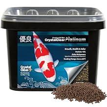CrystalClear Platinum Fish Food, Premium Floating Pellets for Koi & Goldfish Boost Growth, Color, and Wellness in Backyard Ponds & Water Gardens, 3mm Pellets, 4.4 Pounds