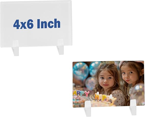 Sublimation Photo Blanks 4x6 Inch 2 PCS Acrylic Sublimation Plate Plaque Picture Frame for Decoration Bulk