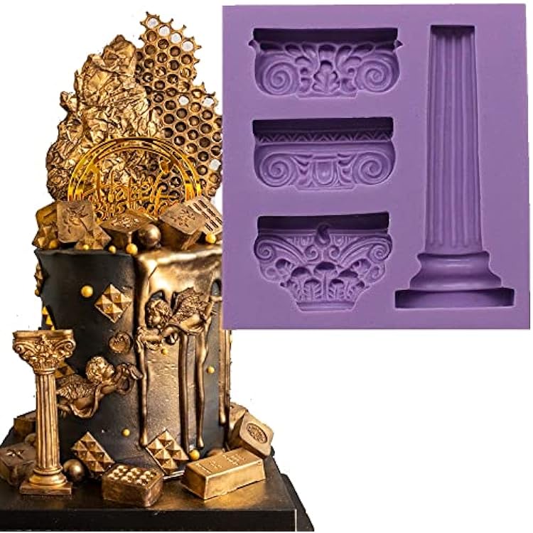3D Roman Column Greek marble Pillar mould cake Fondant gum paste mold for Sugar paste gumpaste cupcake decorating topper decoration sugarcraft sugar biscuit decor