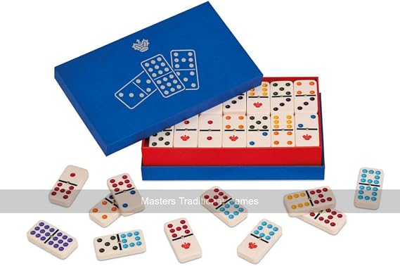 Dal Negro Double 9 color Spot Dominoes in Box