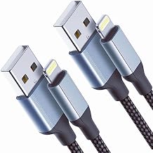 2 FT iPhone Charging Cable, 2 Pack [MFi Certified] USB to Lightning Cable 2ft for Car Fast Charging Braided Short iPhone Cord Compatible with Apple iPhone 14/13/12/11Pro/X/XR/8/7/6s/Plus/SE/iPad