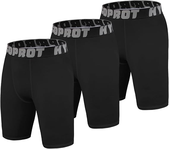 HYCOPROT Youth Boys' Compression Shorts, Performance Leggings Athletic Base Layers Sports Underwear for Basketball Football