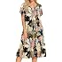 Bloggerlove House Dresses for Women With Pockets Mumu Duster Housecoat Short Sleeve Patio Dress S-XXL
