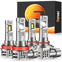 FORENNER Lastest H11 9005 led bulbs combo,900% Extreme Brightness h8 h9 hb3 bulbs,plug and play,IP68 Waterproof fog bulbs,pack of 4.