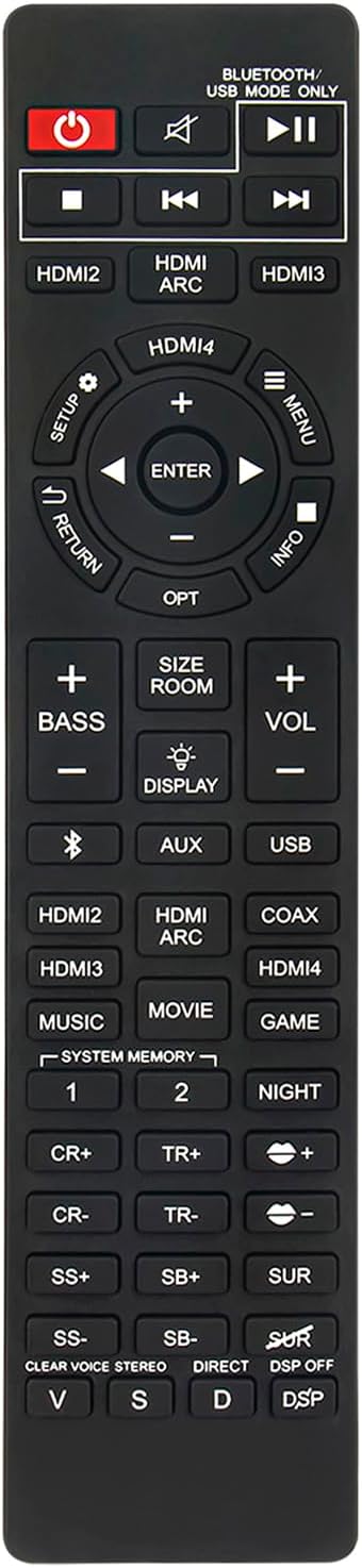 AIDITIYMI Replacement Remote Control Compatible with Nakamichi Shockwafe Ultra 9.2.4Ch 1000W Soundbar Compatible with Nakamichi Shockwafe Pro 7.1.4Ch 600W Soundbar
