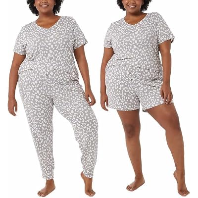 32 Degrees Lounge Sets for Women - Pajama Sets 3 Piece - Jogger, Shorts, Shirt - Womens Sleepwear Gray, XL