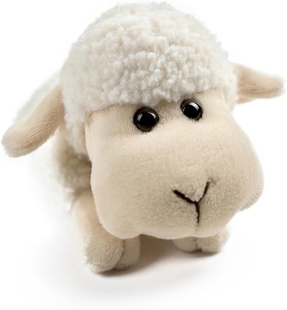 Tiny Heart Sheep Stuffed Animal, Lamb Stuffed Animal, Sheep Plush Toy, Cute Soft Stuffed Lamb Kids Boys and Girls Birthday Baby Home Decor Cuddly White Lamb Toys (Prone Position)