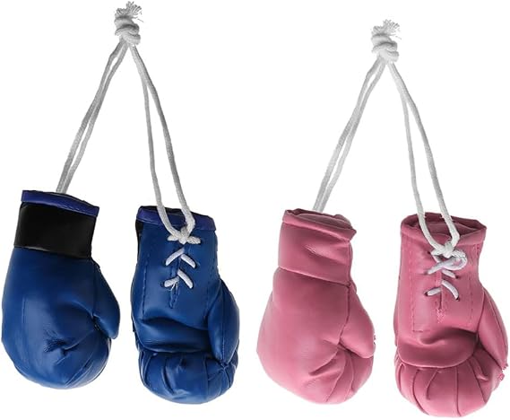2 Pairs Miniature Mini Boxing Gloves,Hanging Boxing Bag Gloves Decorative Boxing Toys for Car Mirror Christmas Decor