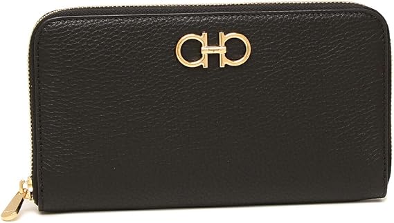 Ferragamo 220405 0758661 Long Wallet Gancino Soft Black Women's FERRAGAMO Salvatore Ferragamo 220405 0758661