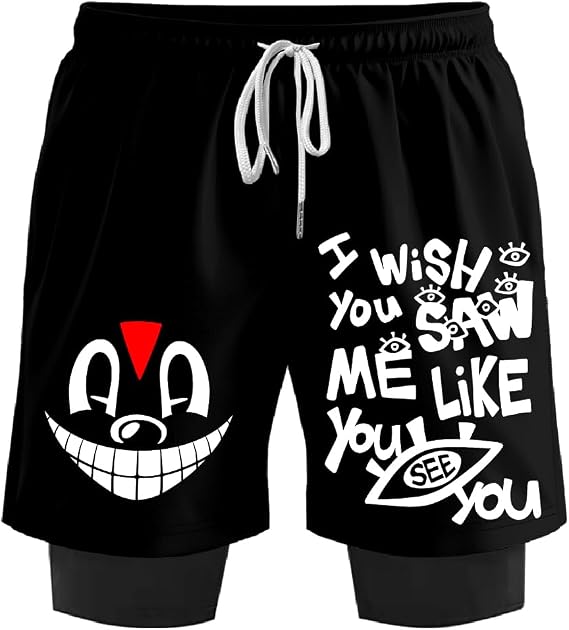 Lil Darkie I Wish Merch SweatShorts Women Sport Pants Men's 2 in 1 Running Shorts Trendy Outdoor Sportwear