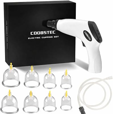 Cupping kit for Massage Therapy, Profession Cupping Set with Electric Cupping Guasha Pump, Cupping Therapy Set with 8pcs High Temp and High Pressure Resistant Vacuum Suction Cups for Cellulite