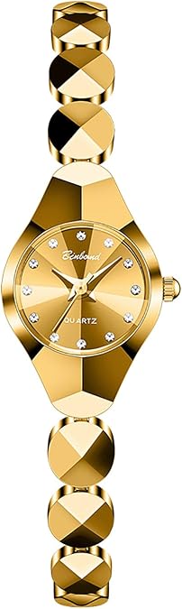 JewelryWe Women Business Bracelet Watch: Ladies 3ATM Waterproof Analog Quartz Diamond Marker Geometric Faceted Case Detachable Stainless Steel Band Small Face Wristwatch for Mother's Day