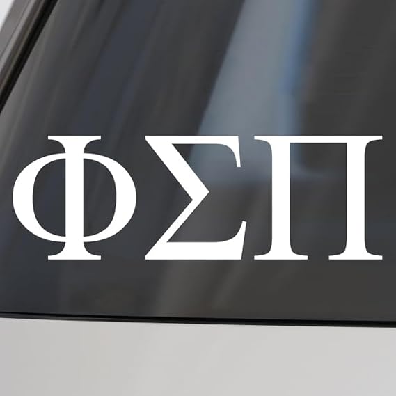 Phi Sigma Pi Fraternity Car Decal Sticker- Greek Letters Design, Officially Licensed Phi Sigma Pi Window Sticker