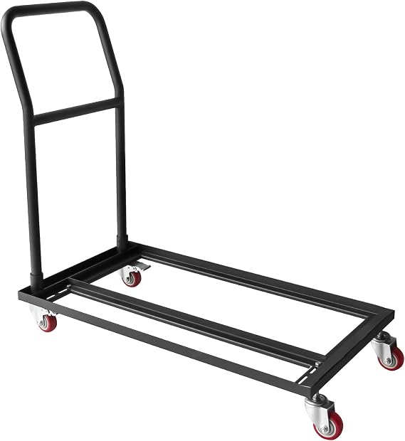 Folding Chair Dolly, Folding Chair Cart on 4 Wheels for Home and Commercial Use, Storage Capacity 20 Chairs, Black