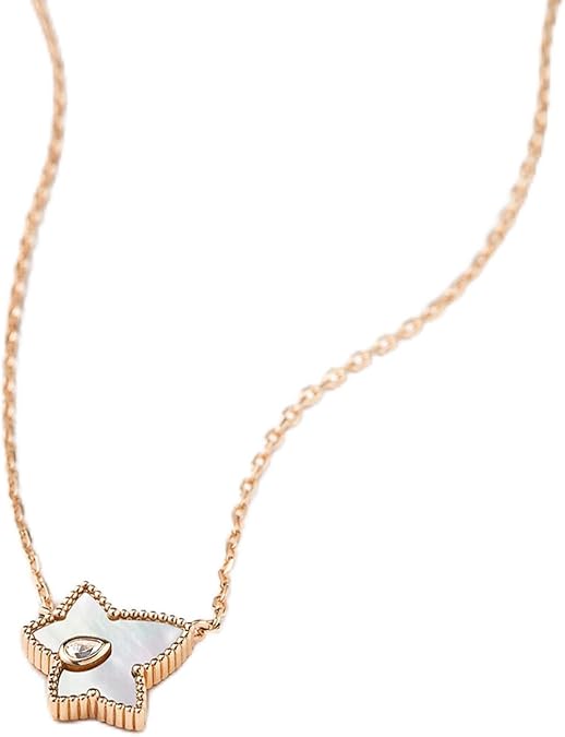 LOLA ROSE Exquisite Mother of Pearl Bead Necklace - 450mm Adjustable Long Chain, Unique Octagon Design with Synthetic Cubic Zirconia, Exuding Elegance