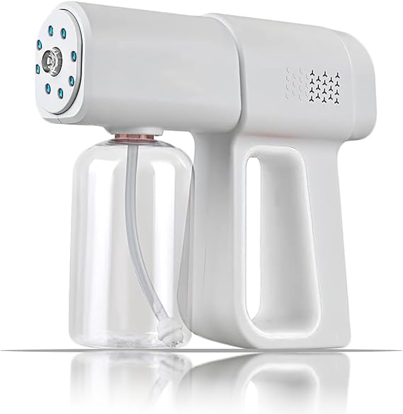 Atomizer Sprayer, Rechargeable Nano Mist Spray Gun with Blue Light, Portable Electrostatic ULV Fogger Machine, Cordless Handheld Atomizing Sprayer Device, Fine Mist Sprayer for Home, Office,Salon