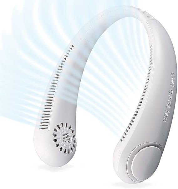 Portable Air Conditioner Neck Fan,Personal Air Cooler Hanging,4000mAh Wearable Fans,Mini,USB Rechargeable,Headphone Design,3 Speeds Silent for traveling,camping,partying,cycling, hiking,running,etc.