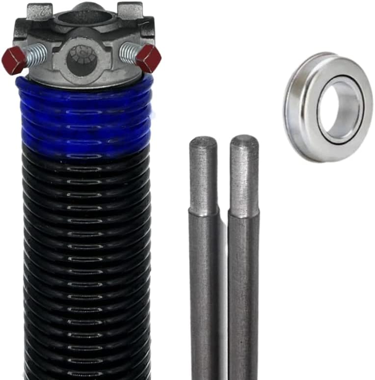 Garage Door Torsion Spring 262 x 2 x 35 | 1 Steel Bearing  Pair of Winding Bars | Left Hand Wound Replacement Right Side Cone Color: Black