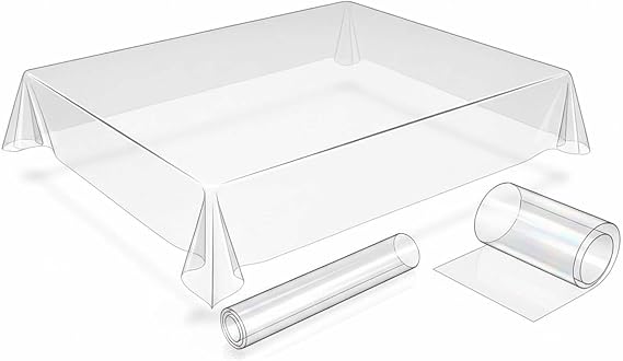 Transparent Waterproof Tablecloth, PVC Rectangular Table Protector, Spill-Proof Clear Table Cloth, Scratch-Resistant Table Cover, Protects Your Table from Spills, for Kitchen & Dining