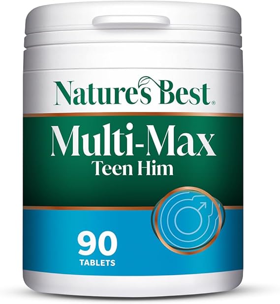 Nature's Best Multi, Max Multivitamin for Teen Him, 90 Tablets | Vitamin C, Selenium and Magnesium, Growth and Development Support for Boys 13, 19, UK Made, 3 Months' Supply