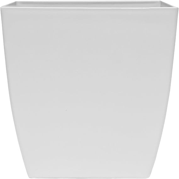 The HC Companies Aria Self Watering Square Plant Pot w/Drainage - Modern Planters for Outdoor Plants & Indoor Plants - Lightweight & UV-Resistant Plastic Pots for Plants (6 Matte White, Pack of 1)