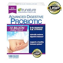 trunature Advanced Digestive Probiotic, 100 Capsules 3 Pack