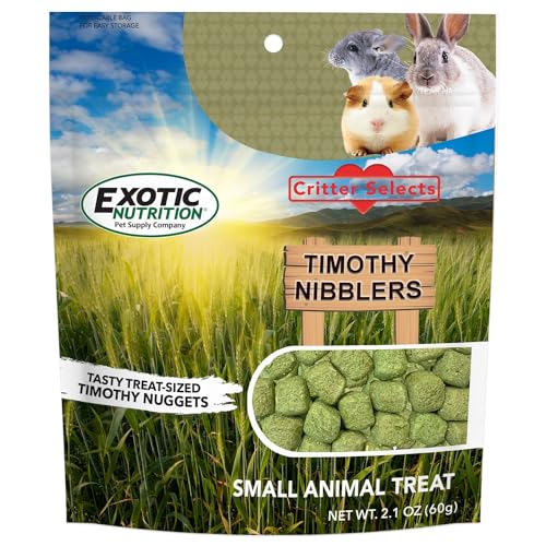 Timothy Nibblers - 100% All Natural, High Fiber, Sun Cured Timothy Grass Treat - Rabbits, Guinea Pigs, Chinchillas, Degus, Prairie Dogs, Tortoises, Hamsters, Gerbils, Rats & Small Pets 2 Ounce