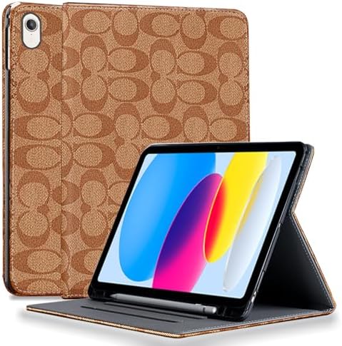 Designer Compatible with iPad Air 11 Inch Case 7th6th Generation M3M2 20252024,iPad Air 4th 5th Generation Case20222020 10.9 Inch Aesthetic Retro Leather Luxury,Auto SleepWake-Brown