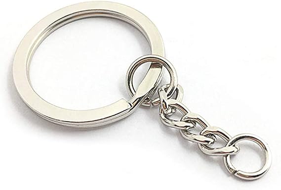 100PCS Keyring Blanks Split Metal Key Rings with Link Chain and Open Jump Rings for Keys，Crafts DIY (100pcs)