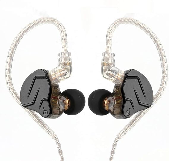 KZ ZSN Pro X 1BA+1DD Hybrid Driver in Ear Monitor IEM HiFi Wired Earbuds | with Zinc Alloy Shell, Upgraded Audio, Reinforced Cable, Ergonomic Earphones for Gamers & Audiophiles (with Mic, Black)