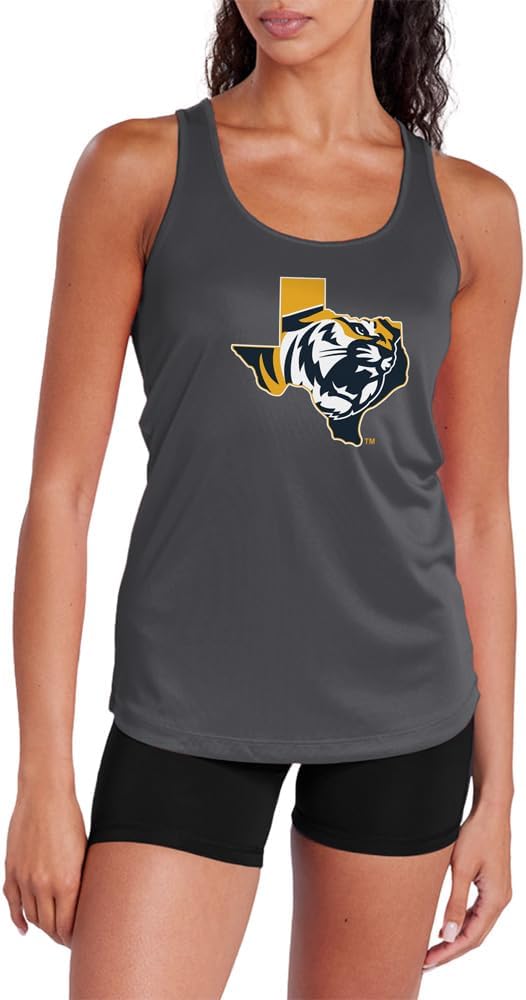 Official NCAA Collegiate Womens Sport Active Racerback Tank Top Primary Logo Charcoal Collection