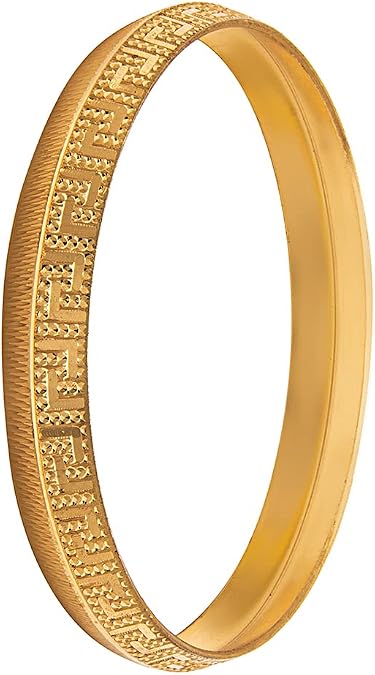 Bodha Traditional Indian Designer Stylish Self Design Amritsari Gold Colour Sikh Kada for Men