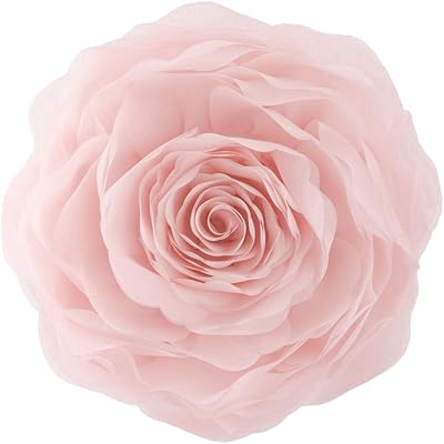 JWH Stereo Flower Throw Pillow Covers Aesthetic Decorative Floral Accent Pillow Cases Round Cushion Handmade Pillowcase for Bedroom Bed Couch Chair Car 12 Inch Peach Pink