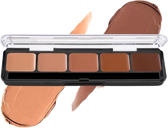 HD Glamour Compact Foundation Cool 2 | 5 Well Foundation Full Coverage Palette | Use as Cream Contour Palette/Contour Makeup, Under Eye Colour Corrector, Colour Corrector Dark Circles by Graftobian
