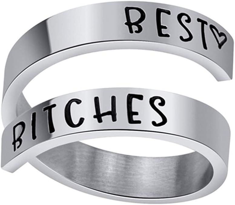 Kucheed Inspirational Rings for Women Men, Stainless Steel Engraved I am Enough Thumb Ring Jewelry, US Size 8-9 Spiral Wrap Twist Band, Personality Encouragement Finger Ring Graduation Birthday Gifts