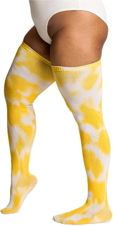 Thunda Thighs Plus Size Thigh High Socks, Over the Knee High Boot Stockings Leg Warmers, Extra Long & Thick Socks