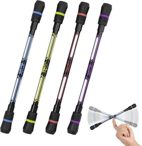 4 Pcs Pen Spinning Cool Spinning Pens Stationery Set, Black Ink, 0.5 mm