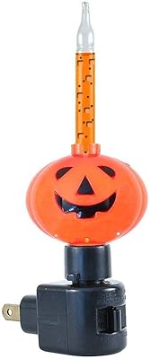 Novelty Lights Halloween Pumpkin Bubble Light Night Light, Orange Liquid, 360-degree Rotating Black Base. C7E12, 5-Watt Incandescent