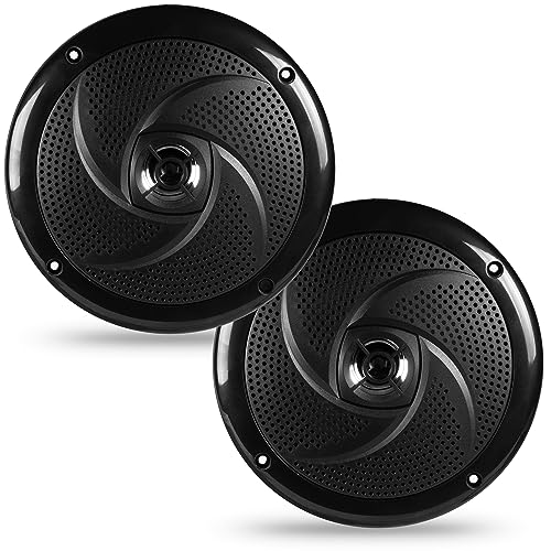 BELVA BMS65SB 400W Peak 80W RMS 6.5 Shallow Mount 2-Way Black Coaxial Marine Speakers for BoatsATVUTVSxSPowersport