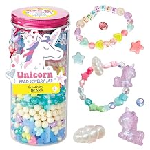 Creativity for Kids Unicorn Bead Jewelry Jar - Create 40+ DIY Friendship and Unicorn Bracelets for Girls | Gifts for Mom | Spring Crafts | Arts and Crafts for Kids | Unicorn Gifts for Girls (Ages 6+)