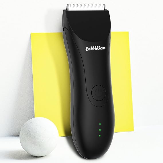 Body Trimmer for Men, Electric Male Groin Clipper & Ball Shaver Groomer Bikini with 3 LED Indicator