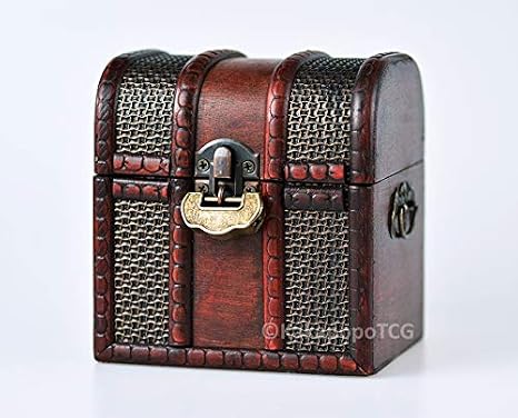 Elven Chest (Chainmail) Lockable Wood Deck and Counter Box Trading Cards MTG Magic FaB TCG YGO PTCG EDH Commander Box Dice Box DnD Spell Card Box