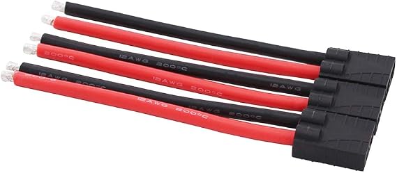 3pcs Compatible with TRX Female Connectors 10cm 12awg Wire for Turnigy/Zippy(B141-3)